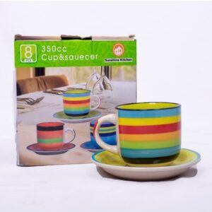 Shop White Label Portable Ceramic Cups & Saucer Set